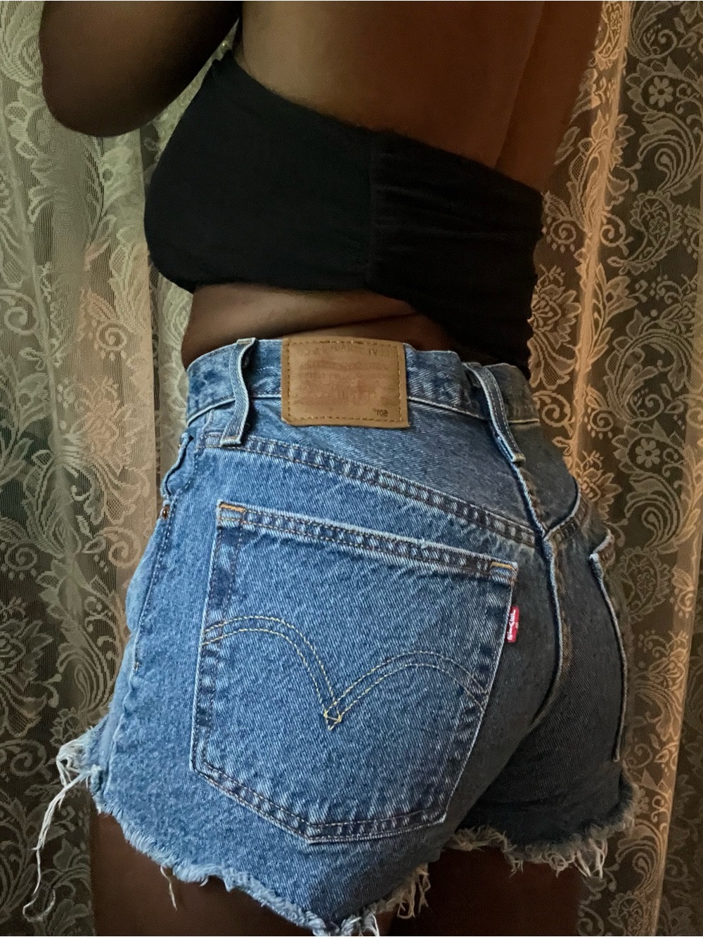 Vintage Levi's High-Rise Blue Denim Cutoff Shorts